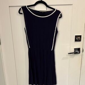 finn & clover Navy Dress with White Accents